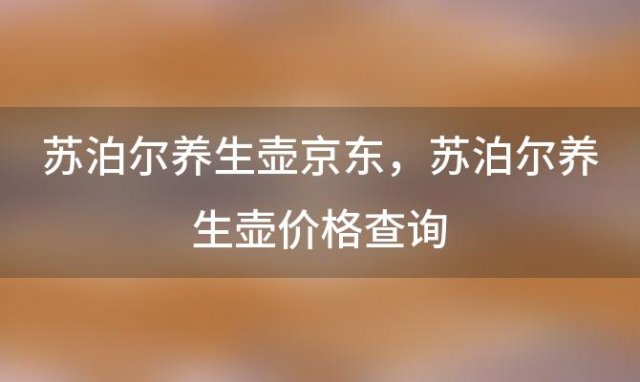 苏泊尔养生壶京东 苏泊尔养生壶价格查询