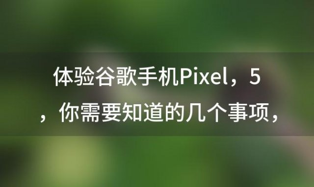 体验谷歌手机Pixel 5 你需要知道的几个事项 探索 Google Pixel 官网 发现无限可能