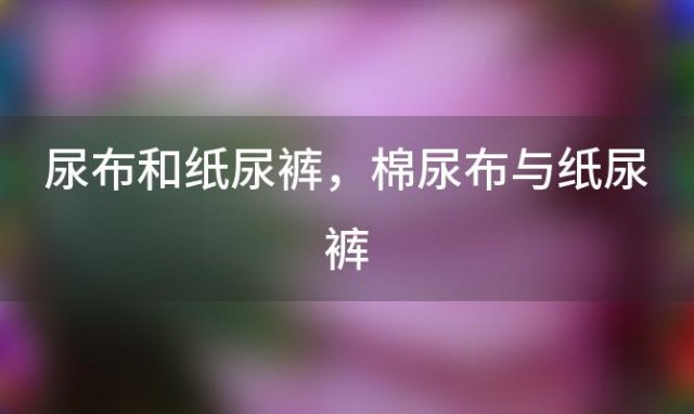 尿布和纸尿裤，棉尿布与纸尿裤