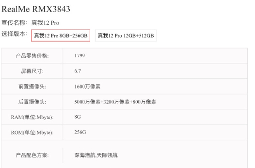 真我12Pro系列配置揭秘：潜望长焦仅售1799元起，性价比超高