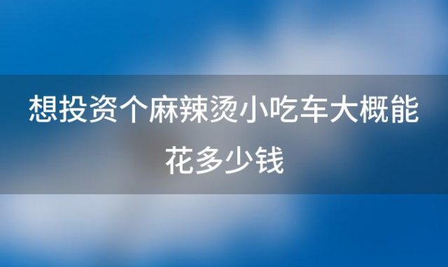 想投资个麻辣烫小吃车大概能花多少钱(开小吃车和开麻辣烫店哪个更赚钱)