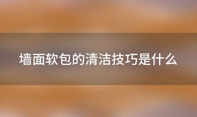 墙面软包的清洁技巧是什么「墙面软包的清洁技巧有哪些」