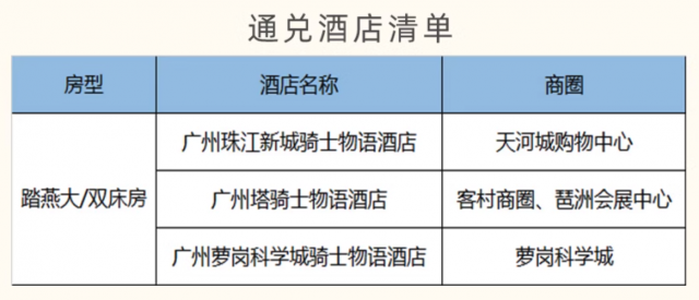 广州白高酒店骑士物语3店通兑踏燕大/双床房连住2晚套餐