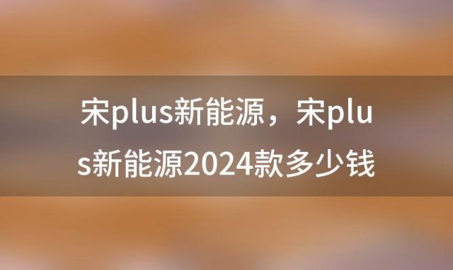 宋plus新能源，宋plus新能源2024款多少钱