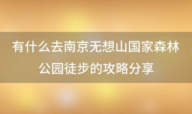 有什么去南京无想山国家森林公园徒步的攻略分享