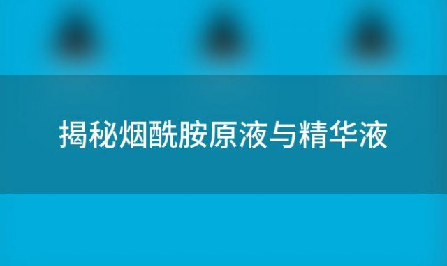 揭秘烟酰胺原液与精华液：它们的差异及各自好处