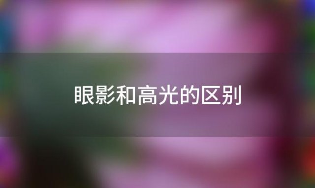 眼影和高光的区别「高光跟眼影盘里的色有区别吗」