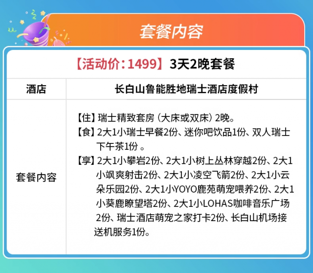 飞猪现有长白山华美胜地瑞士/美景阁酒店1