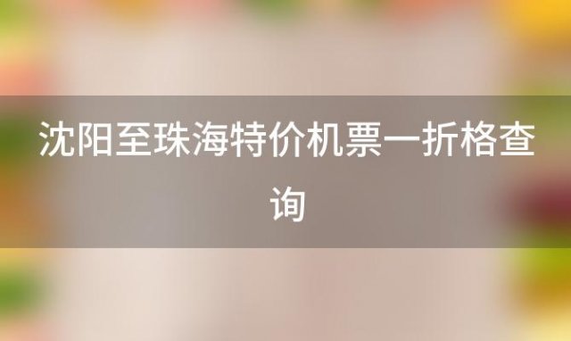 沈阳至珠海特价机票一折格查询(国内特价机票一折格查询