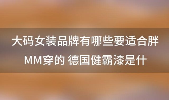 大码女装品牌有哪些要适合胖MM穿的 德国健霸漆是什么