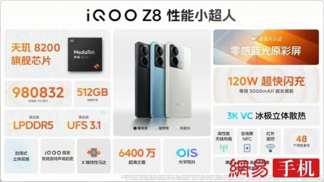 iQOO Z8系列震撼发布：搭载天玑8200处理器+120W闪充，起价仅1199元