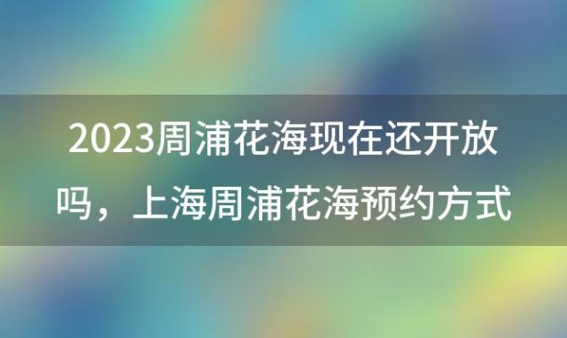 2023周浦花海现在还开放吗 上海周浦花海预约方式 周浦花海学生门票