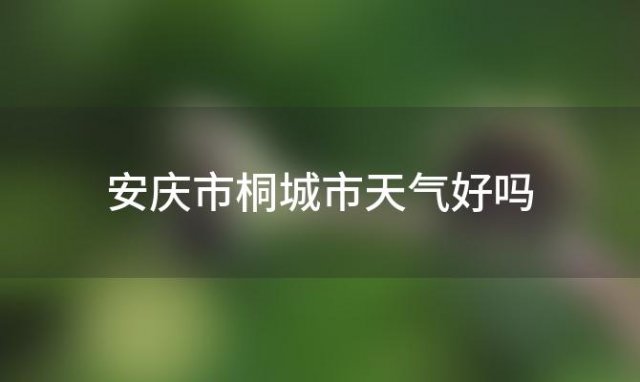 安庆市桐城市天气好吗(桐城天气怎么样？)