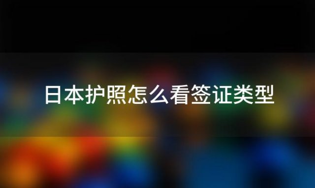 日本护照怎么看签证类型(日本护照怎么看签证类型信息)