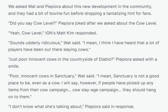 《暗黑破坏神4》开发者暗示：奶牛关将带来重大惊喜，你准备好了吗