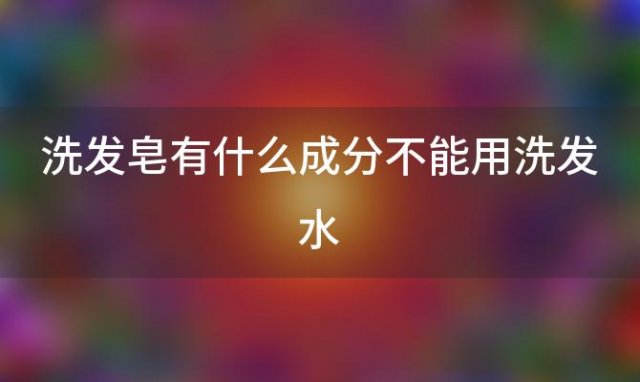 洗发皂有什么成分不能用洗发水(洗发皂的成分)