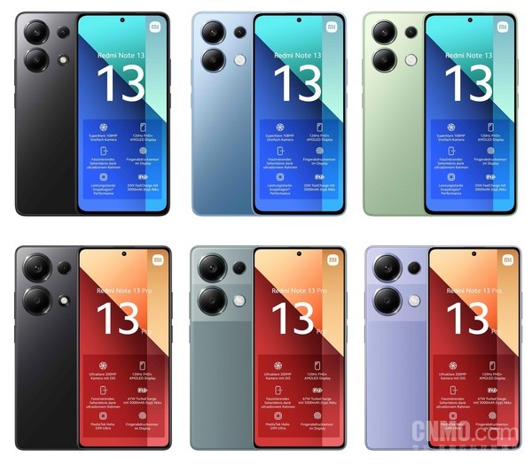 Redmi Note 13系列全球发布在即，五款机型渲染图首度曝光