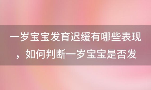 一岁宝宝发育迟缓有哪些表现 如何判断一岁宝宝是否发育迟缓