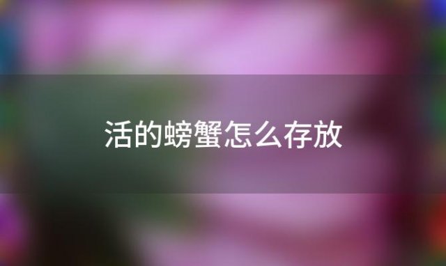 活的螃蟹怎么存放 买来活螃蟹暂时不吃怎么保存