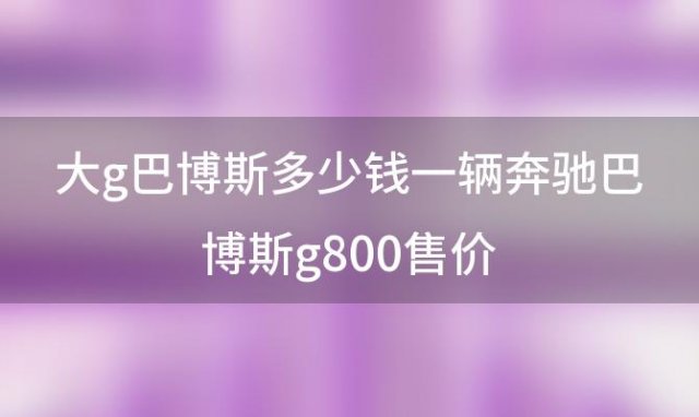 大g巴博斯多少钱一辆奔驰巴博斯g800售价