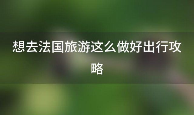 想去法国旅游这么做好出行攻略「法国自由行有哪些值得参考的攻略分享」