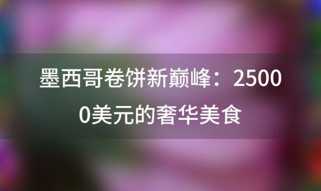 墨西哥卷饼新巅峰：25000美元的奢华美食，你敢尝试吗